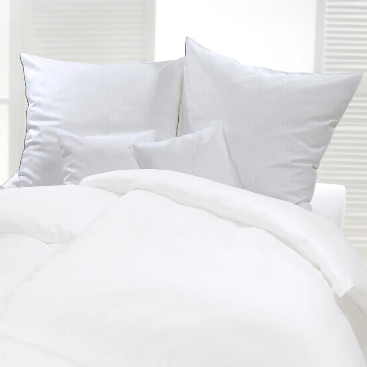 (10 Stück) Damast Bettbezug Linz - 80 x 60 cm - Weiß