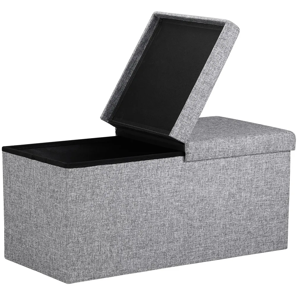 1160641-bild-1-1 Casaria Faltbare Sitztruhe mit klappbarem Deckel hellgrau - 80x40x40cm